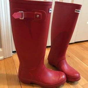 Red Tall Hunter Boots